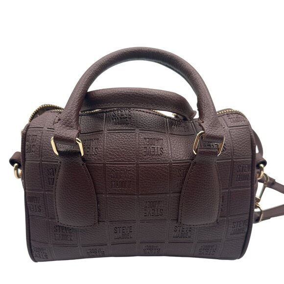 Steve Madden 10" x 7" x 5.5"  Embossed Brown Shoulder/Crossbody Bag - Picture 2 of 8